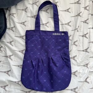 Adidas Purple Tote Bag with Trefoil Print
